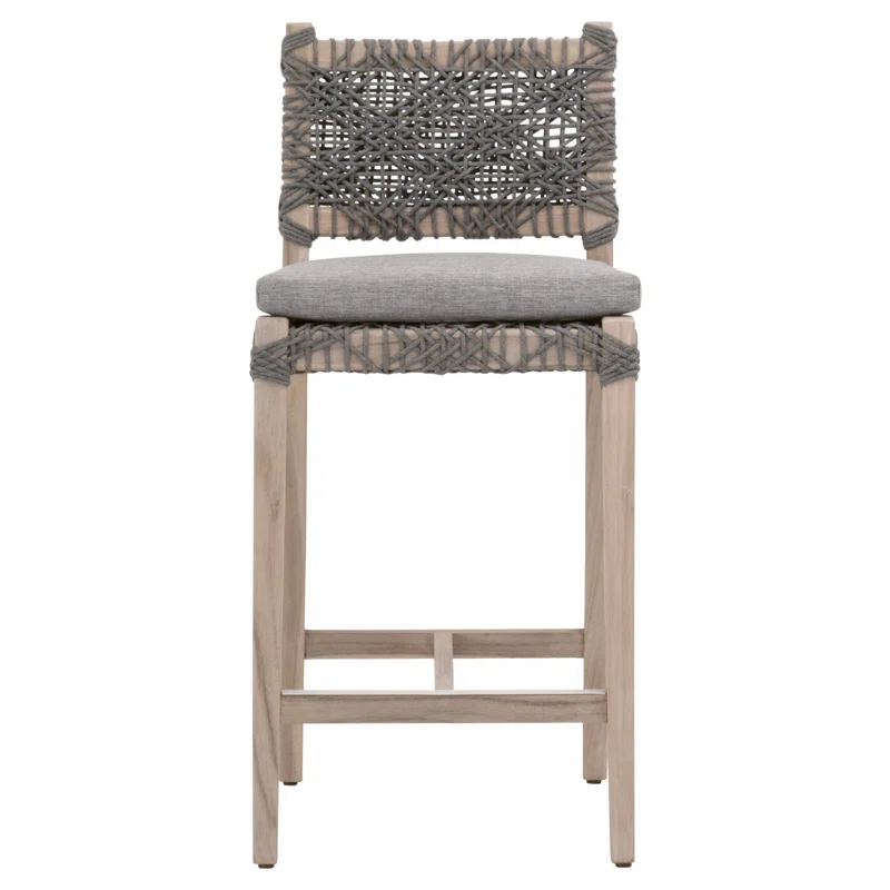 Costa Teak Outdoor 28'' Bar Stool with Cushion