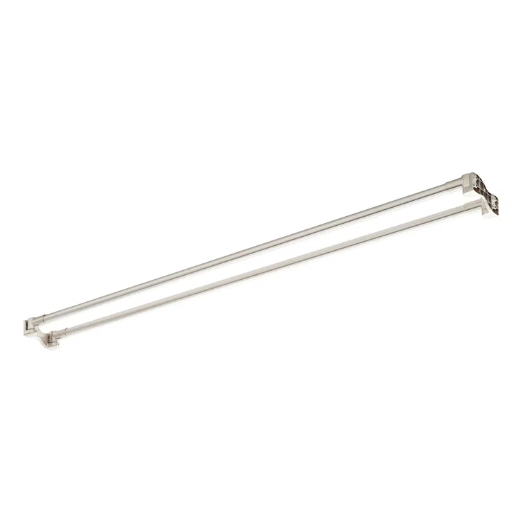 Signature Hardware 60" Brass Straight Double Bar Shower Curtain Rod