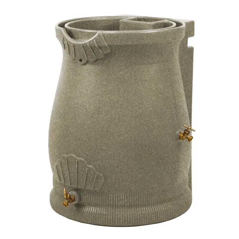 Good Ideas Good Ideas 50 Gallons Plastic Drainable Dual Overflow Planter Rain Barrel