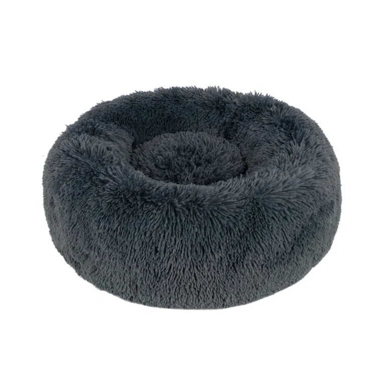 Best Pet Supplies Donut Dog Bed with Faux Fur, Anti-Anxiety Cushion, Slip-Resistant