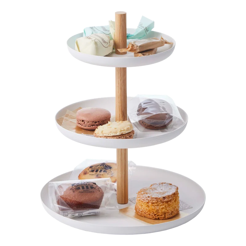 Yamazaki Home Tosca Yamazaki Home 3-Tier Food Serving Stand, Appetizer & Dessert Tray Party Organizer