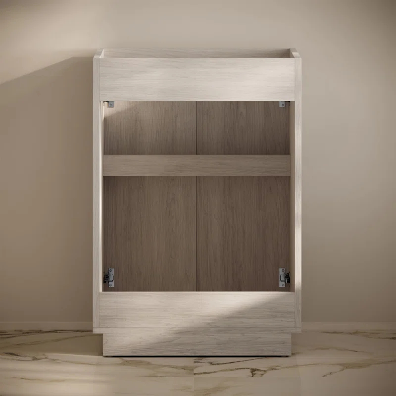 Swiss Madison St. Tropez 24" Freestanding Bathroom Vanity Cabinet Without Top In Natural Oak