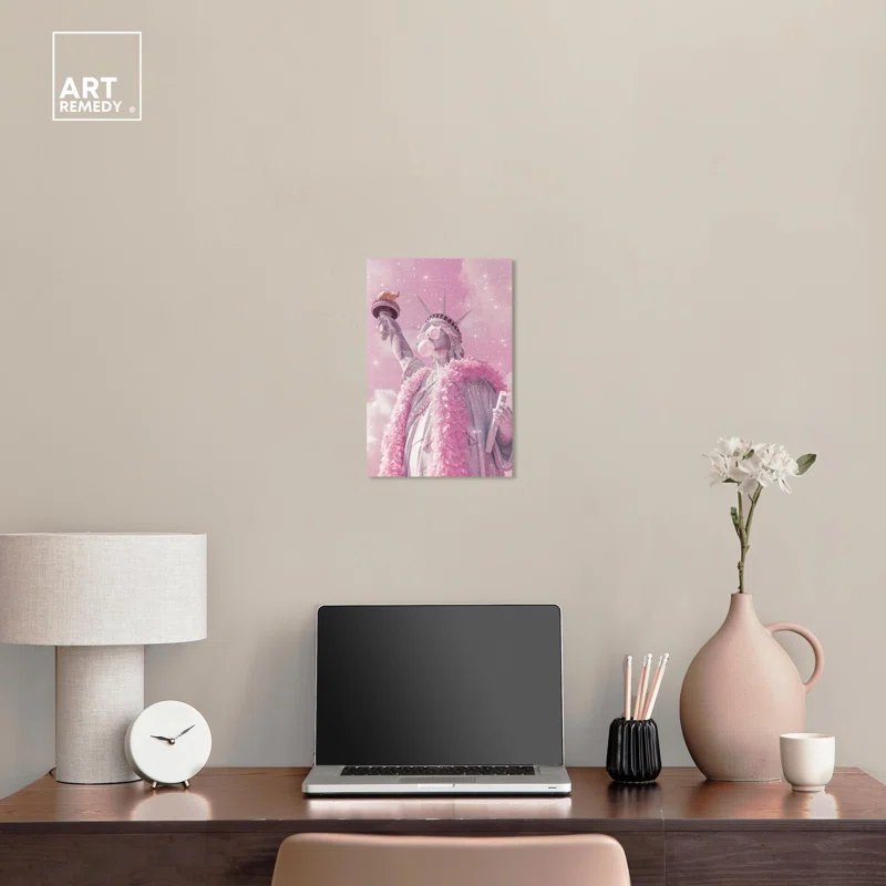 Art Remedy Statue of Style and Pop Canvas Pink Pop Wall Art by Art Remedy