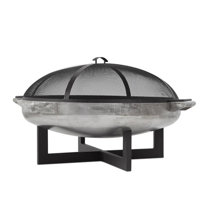La Porte 21" H x 36.8" W Steel Wood Burning Outdoor Fire Pit with Lid