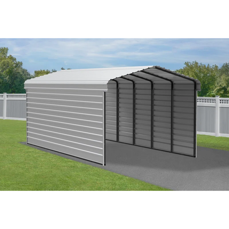 Arrow Arrow Steel Carport with 2 Side Wall Kits, 12x24x09