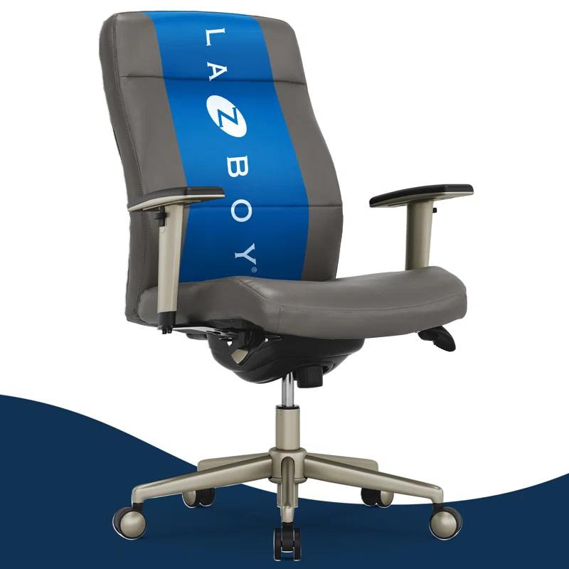 La-Z-Boy Baylor Bonded Leather Adjustable Ergonomic Executive Office Chair with Lumbar Support