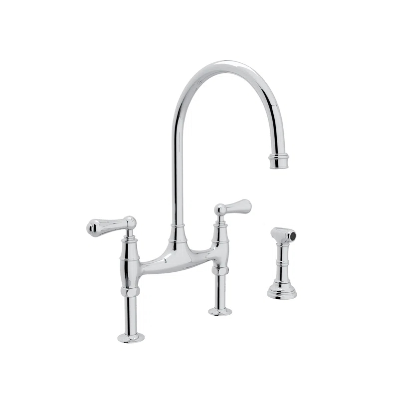 Perrin & Rowe U.4719L-APC-2 Georgian Era Bridge Kitchen Faucet With Side Spray
