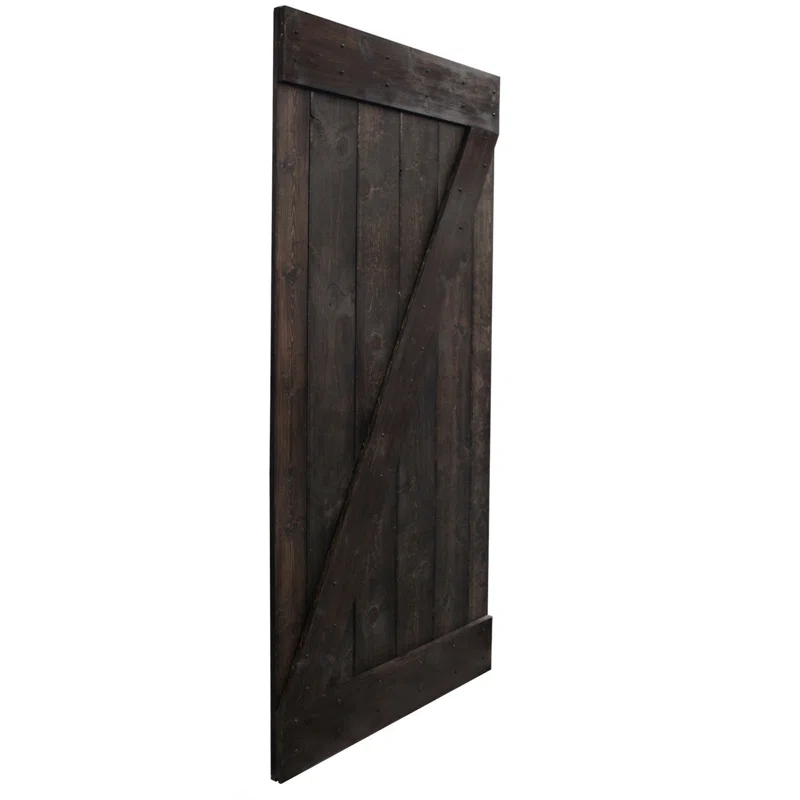 Calhome 84'' Solid Wood Paneled Painted without Installation Hardware Kit Barn Door