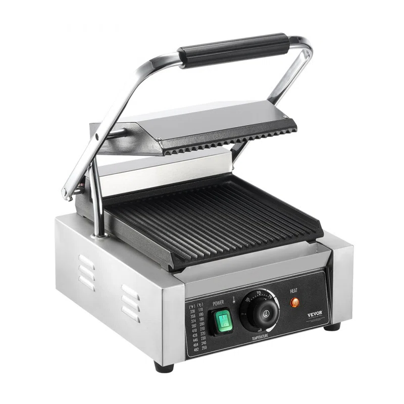 Stellweilan Tessberg Commercial Panini Press Grill Electric Sandwich Maker Griddle Plate 9"x9"