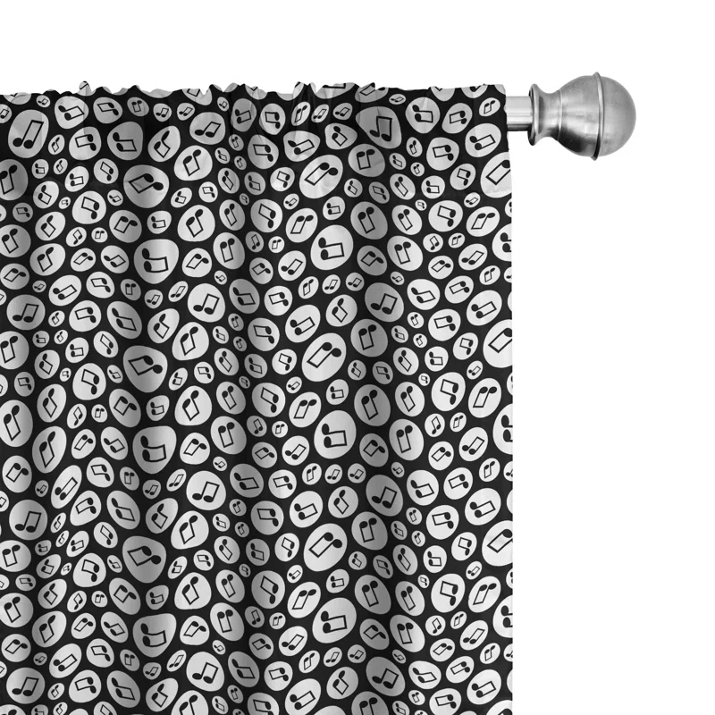 Ambesonne Semi-Sheer Rod Pocket Sliding Panel (Set of 2)