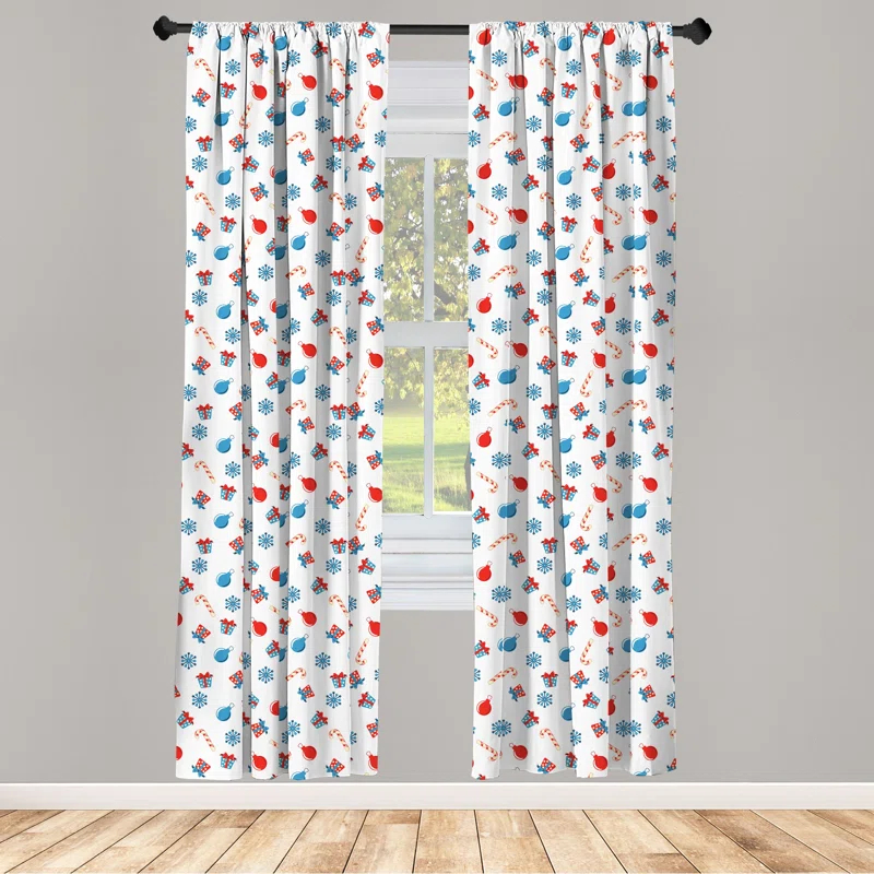 Ambesonne Semi-Sheer Rod Pocket Curtain Panels (Set of 2)
