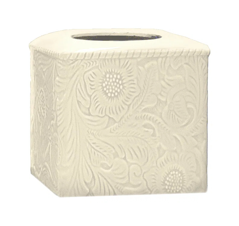 HiEnd Accents Savannah Ceramic Floral Pattern Western Style Tissue Box Cover