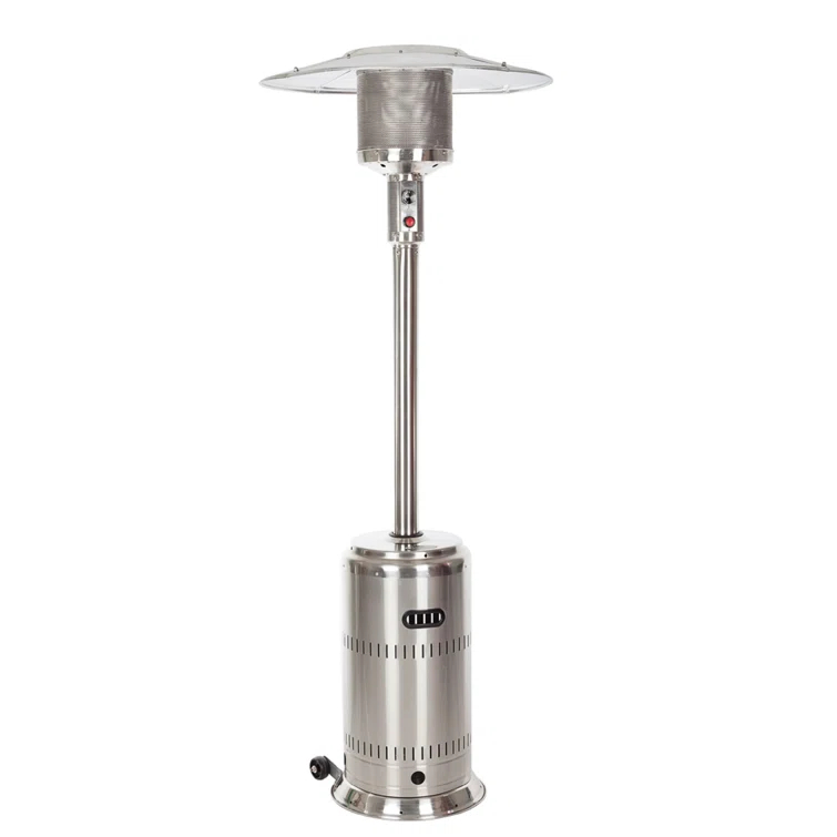 Fire Sense Fire Sense Performance Series Patio Heater with Wheels 50,000 BTU Output-Unpainted Stainless Steel