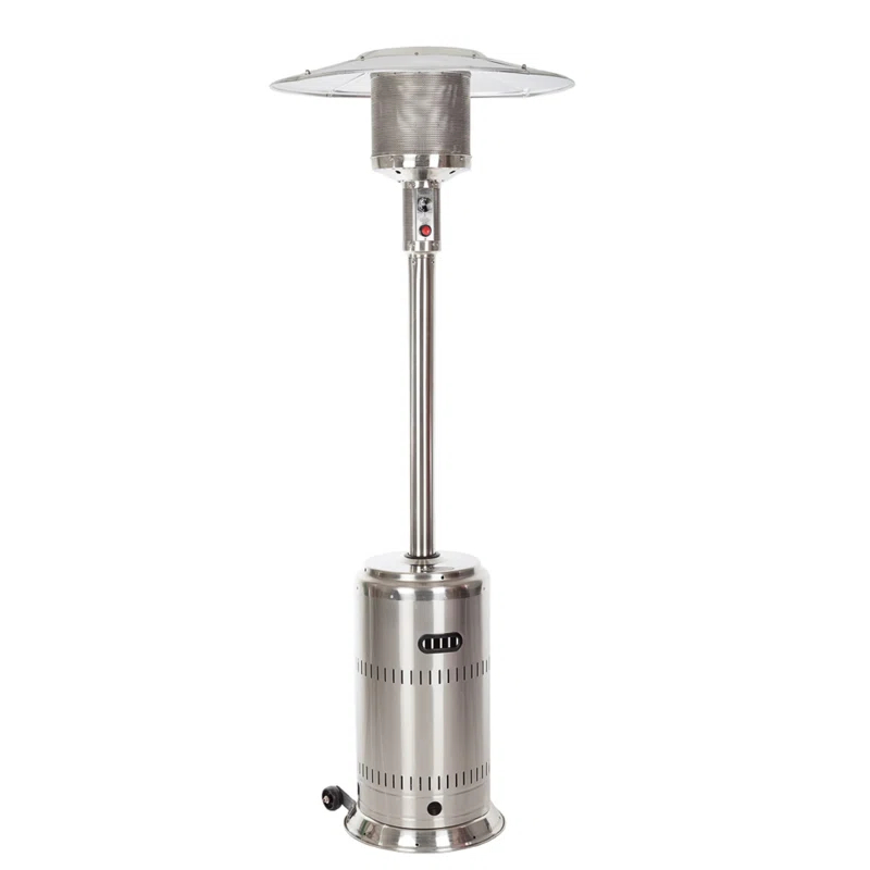Fire Sense Fire Sense Performance Series Patio Heater with Wheels 50,000 BTU Output-Unpainted Stainless Steel