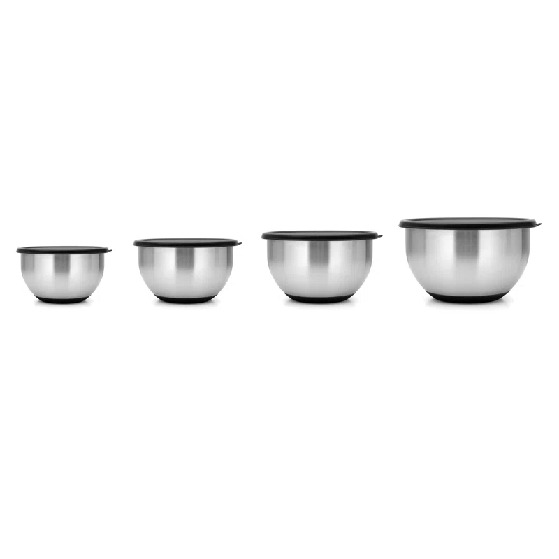BergHOFF BergHOFF International Essentials 8pc 18/10 Stainless Steel Mixing Bowl Set with Lids