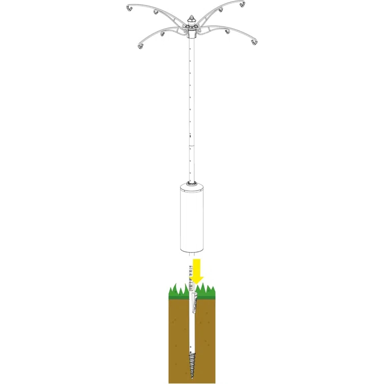 Brome Brome Raccoon Buster Guardian Pole for Bird Feeders, 8ft, Black