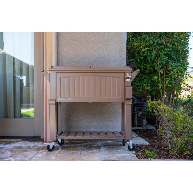 Permasteel 80 Qt. Furniture Style Rolling Patio Cooler