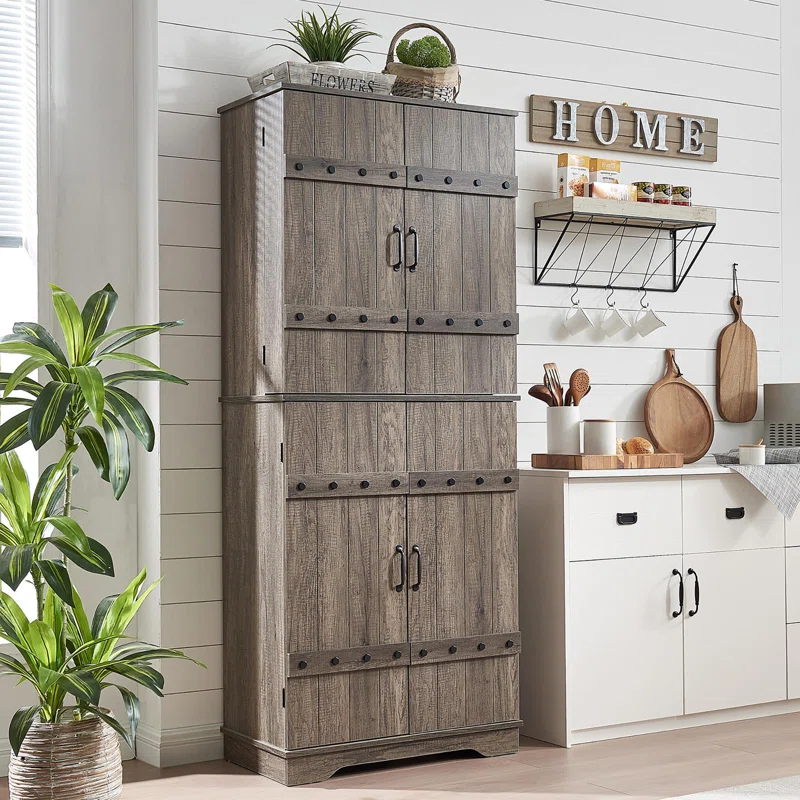 Gracie Oaks 72" Tall Farmhouse Kitchen Pantry