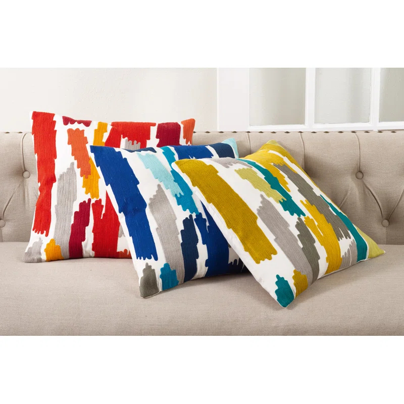 Pennello Embroidered Down Reversible Throw Pillow