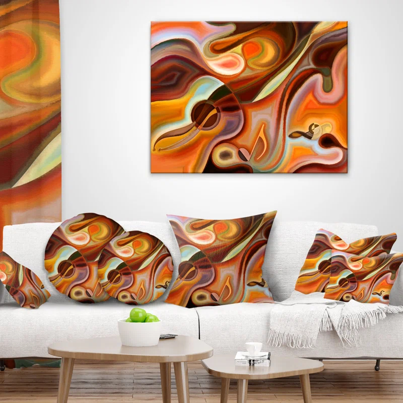 Design Art Abstract Music and Rhythm - Abstract Printed Pillow