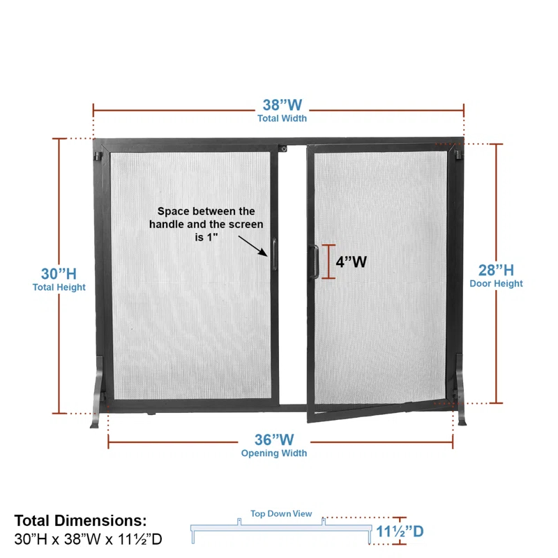Red Barrel Studio® Ayaz Iron Fireplace Screen