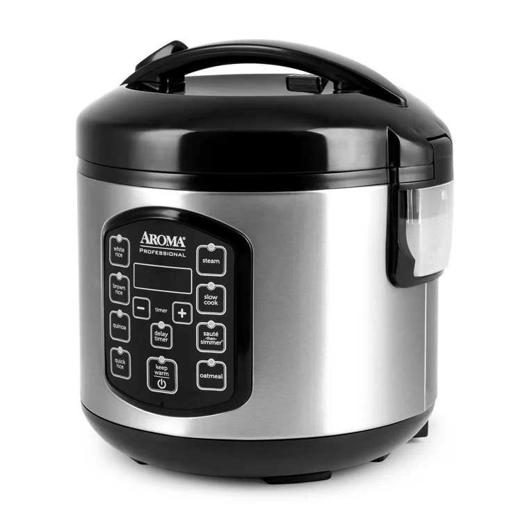 Aroma AROMA Professional Digital Rice Cooker, Multicooker, 4-Cup (Uncooked) / 8-Cup (Cooked), 2 Qt, Stainless Steel Exterior