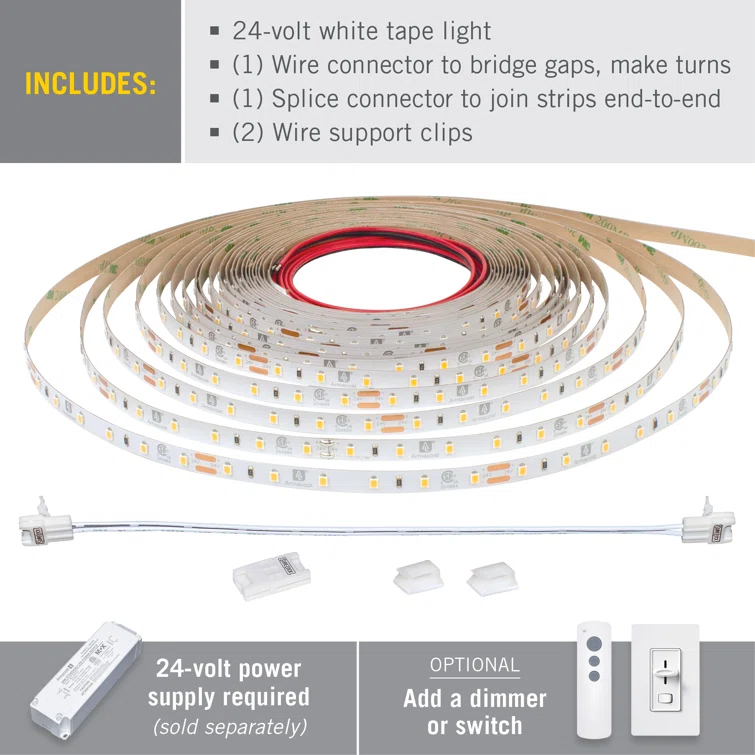 Armacost Lighting RibbonFlex Pro, 24V, 3000K, 60LEDs/M, IP20, 2.5M Under Cabinet Strip Light 145210