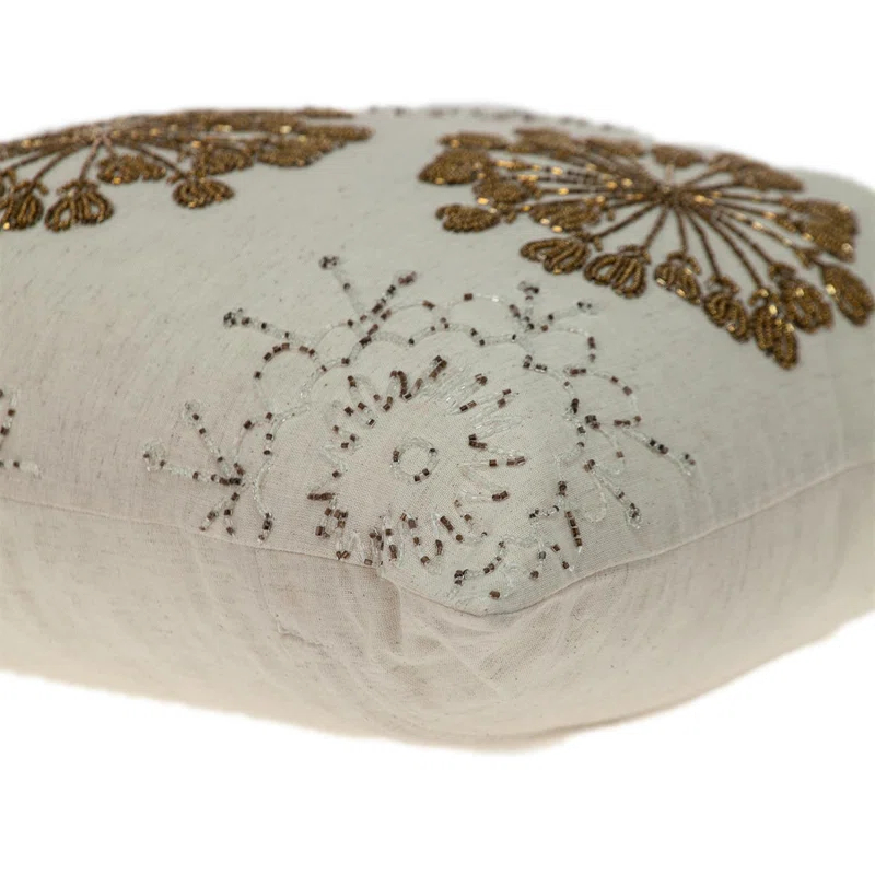 Parkland Collection Periwinkle Floral Cotton Throw Pillow