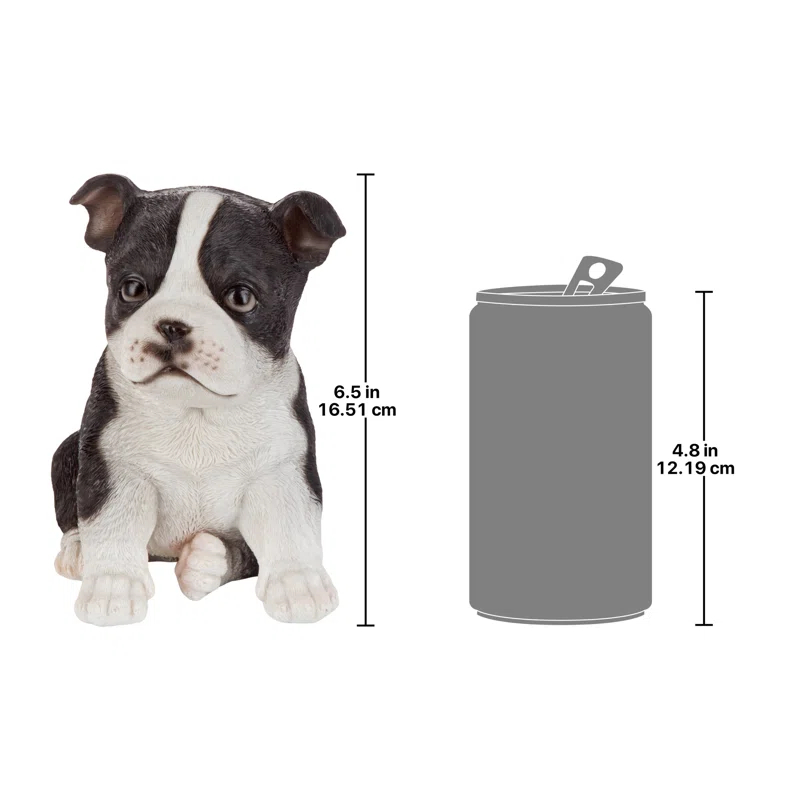 Design Toscano Boston Terrier Puppy Partner Dog Statue