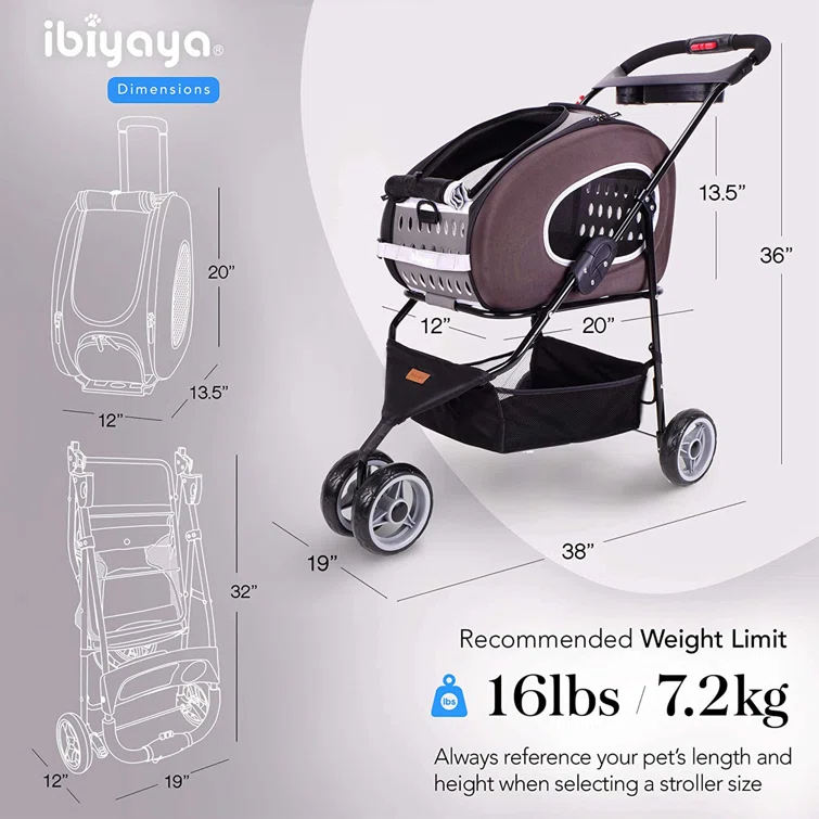 Ibiyaya 5-in-1 EVA Pet Carrier-Stroller