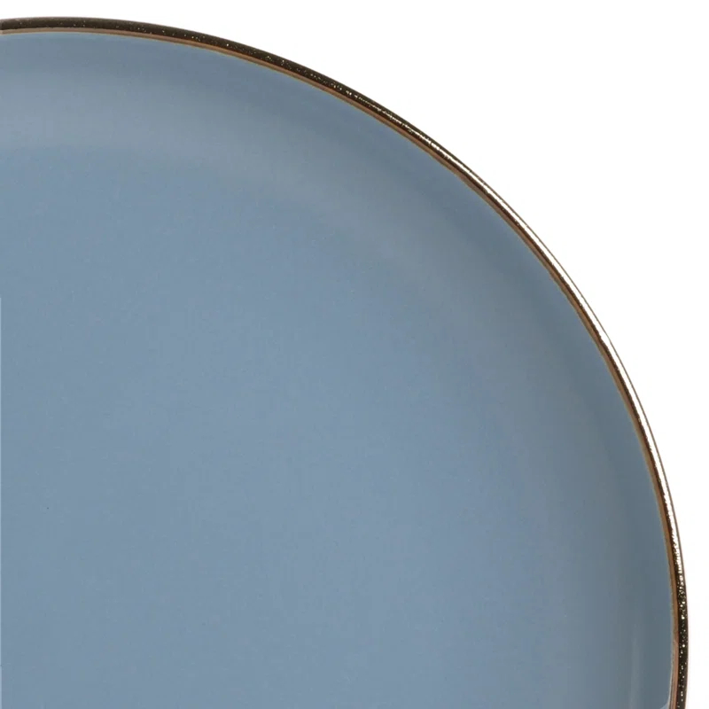 Gibson Gibson Home Rockaway Gold 16-Piece Dinnerware Set - Matte Blue