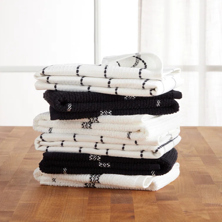 Martha Stewart Martha Stewart Modern Waffle Kitchen Towel Set 6-Pack, Linen, 16"x28" (Set of 6)