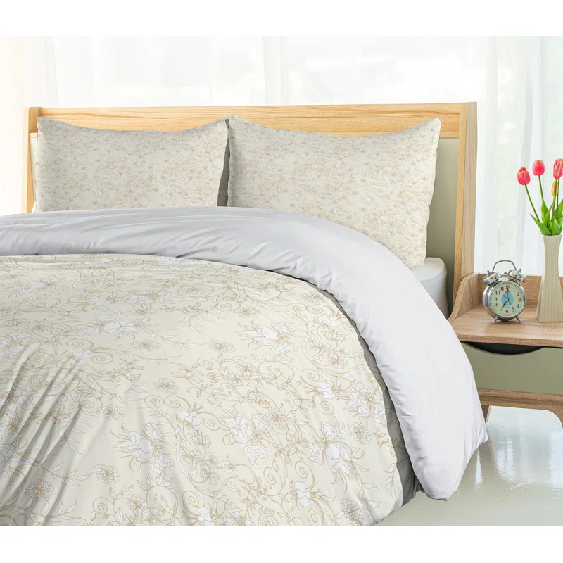 Ambesonne Traditional Floral Duvet Cover Set