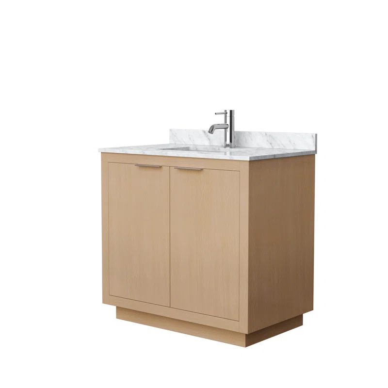 Wyndham Collection Maroni 36'' Single Bathroom Vanity with Marble Top