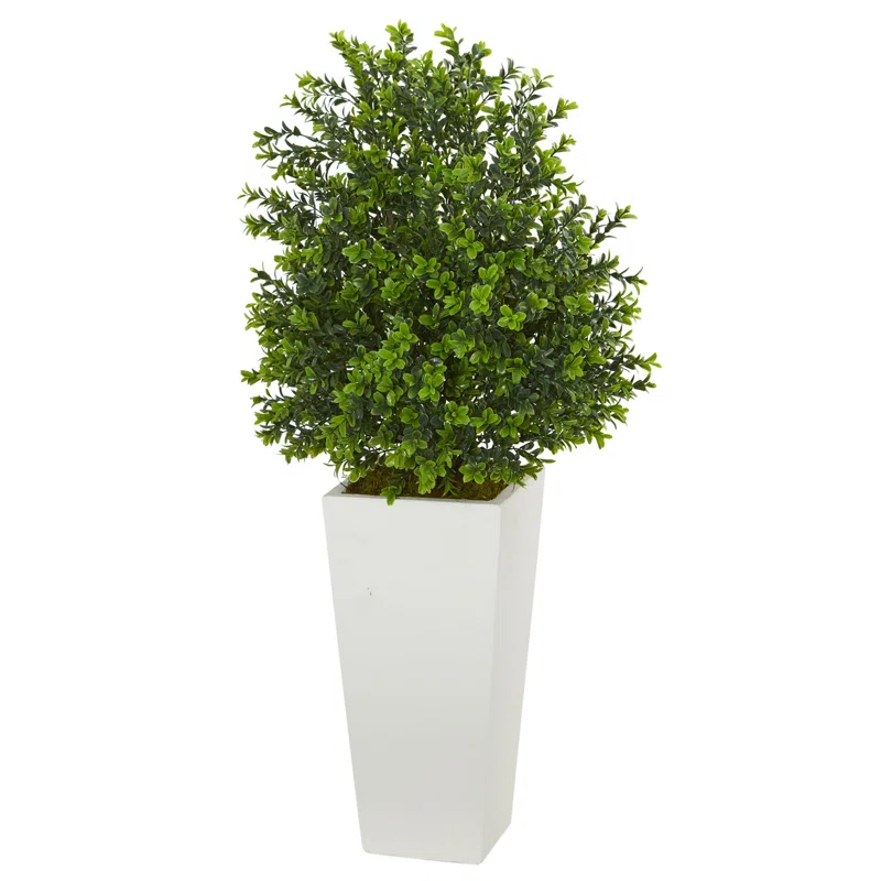Primrue Sweet Grass Artificial Plant in White Tower Planter (Indoor/Outdoor)
