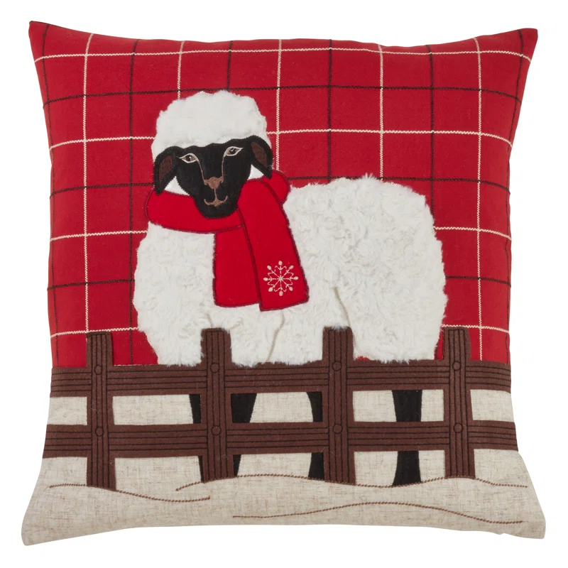 Sheep Plaid Pillow Cover