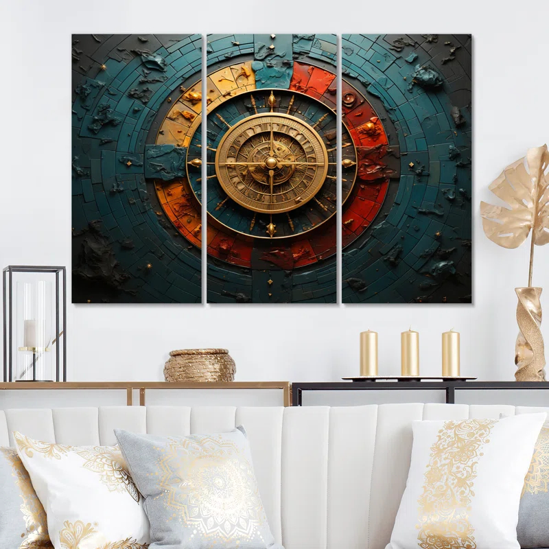 Design Art Astrology Zodiac Wheel - Astrology Metal Wall Art Set