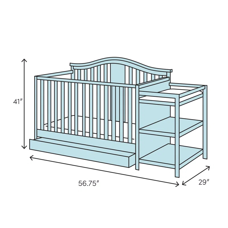 Dream On Me Caso 4-in-1 Mini Convertible Crib and Changer