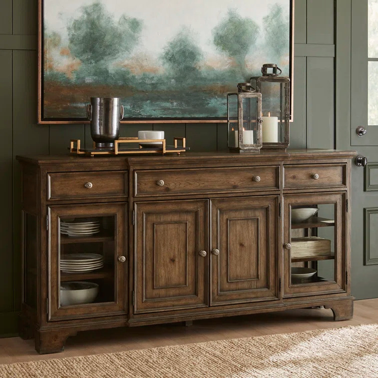Pulaski Furniture Revival Row 3-Drawer Buffet with Cabinet Doors