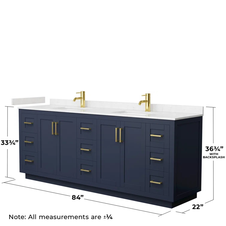 Wyndham Collection Miranda 84" Freestanding Double Bathroom Vanity with Cultured Marble Top & Reviews | Wayfair