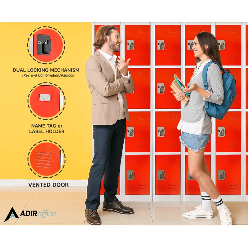 12'' Wide Steel 4-Tier School and Gym Locker