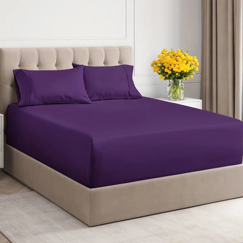 CGK Linens 6 Piece Extra Deep Pocket Ultra Soft & Cooling Sheet Set