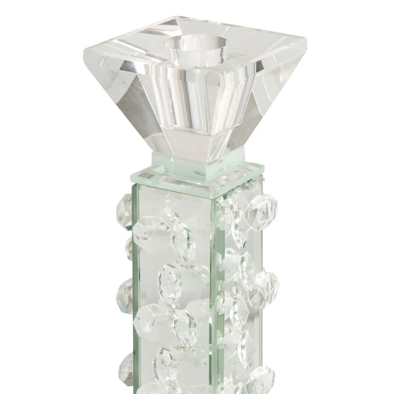 Michael Amini Montreal 13.75'' H Glass Tabletop Candlestick (Set of 6)