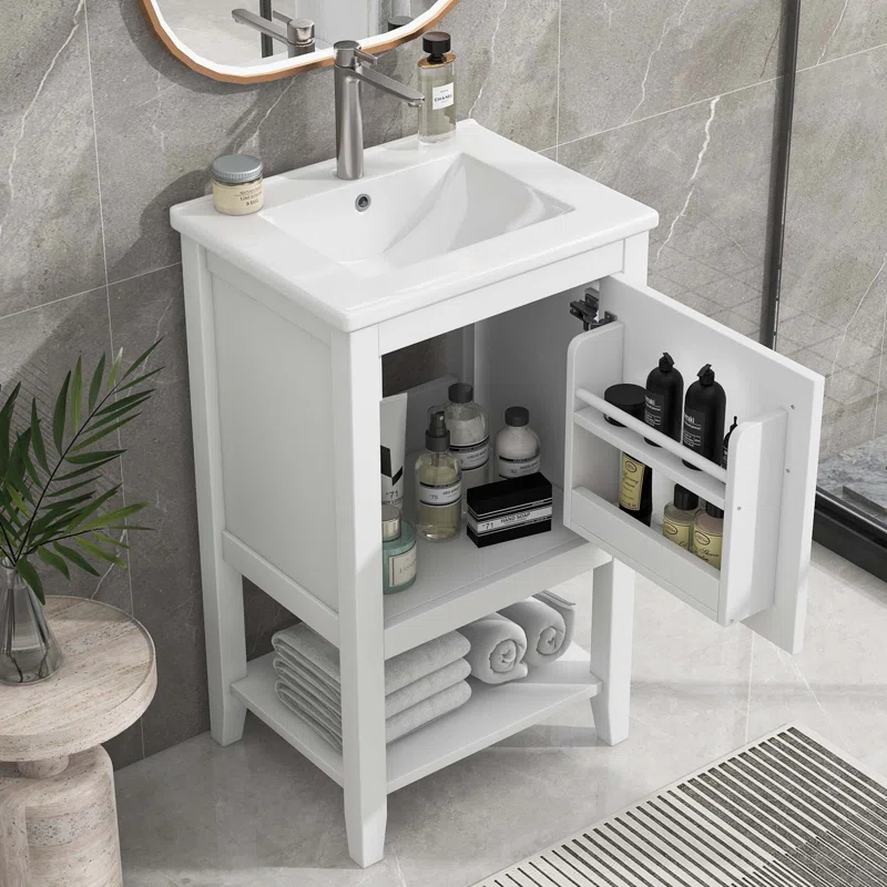Beyong 33.5" H X 20" W X 15.5" D 20'' Single Bathroom Vanity with Top