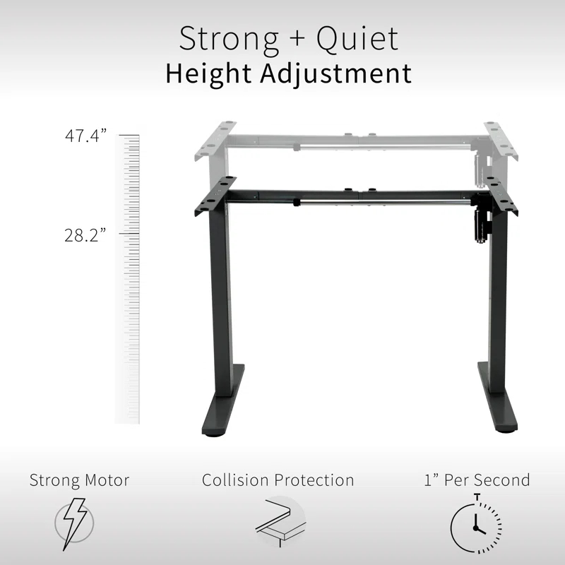 Electric Single Motor Desk Frame (Top Not Included)