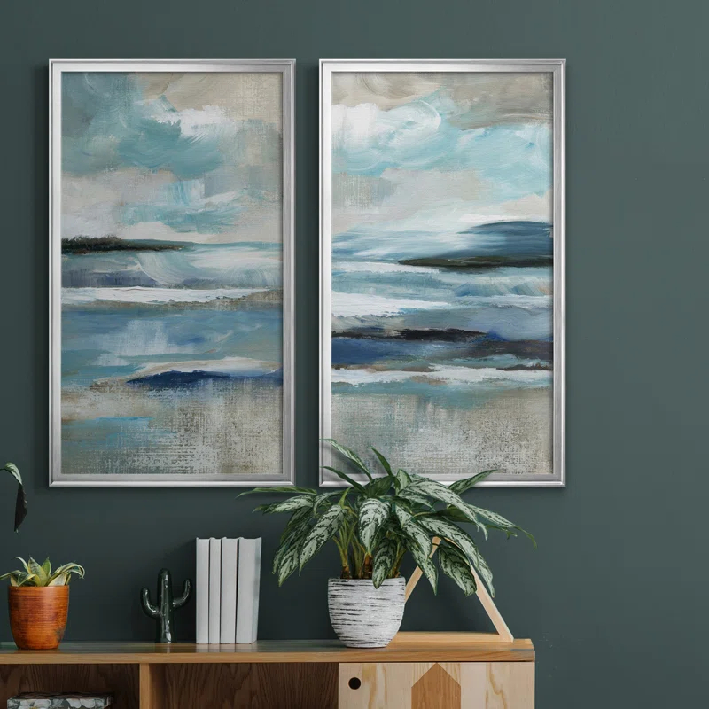 " Distant Drama I " 2 - Pieces Painting Print (Set of 2)