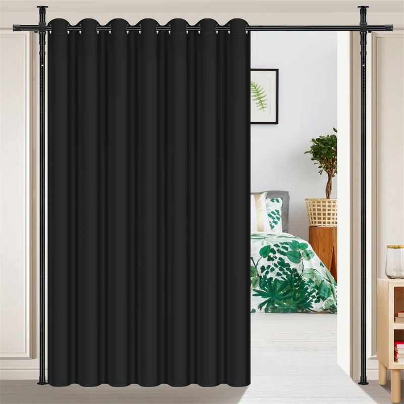 Blooming Room Divider Curtain And Rod Set