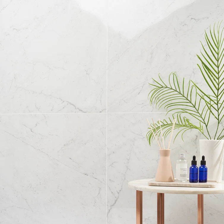 24" x 24" Polished Marble Look Porcelain Floor and Wall Tile (15.5 Sq. Ft. / Case)