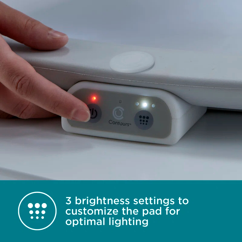 Contours Glow Motion Sensing Waterproof Light-Up Changing Pad for Dresser or Changing Table