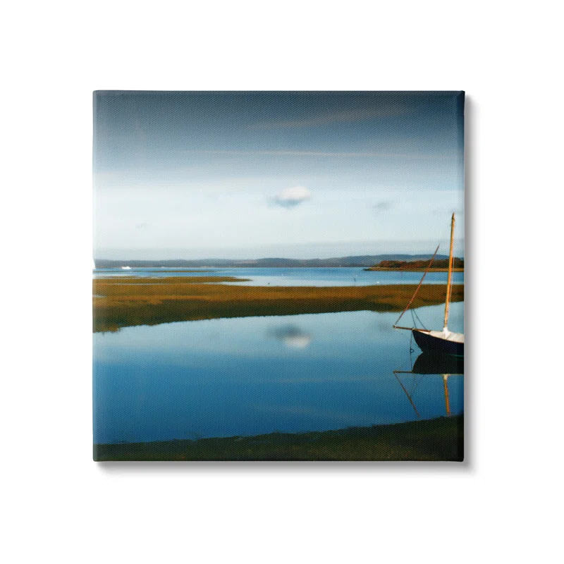 Stupell Industries " Dreamy Boat Floating Cloud Reflection Grassy Shore " by Noah Bay